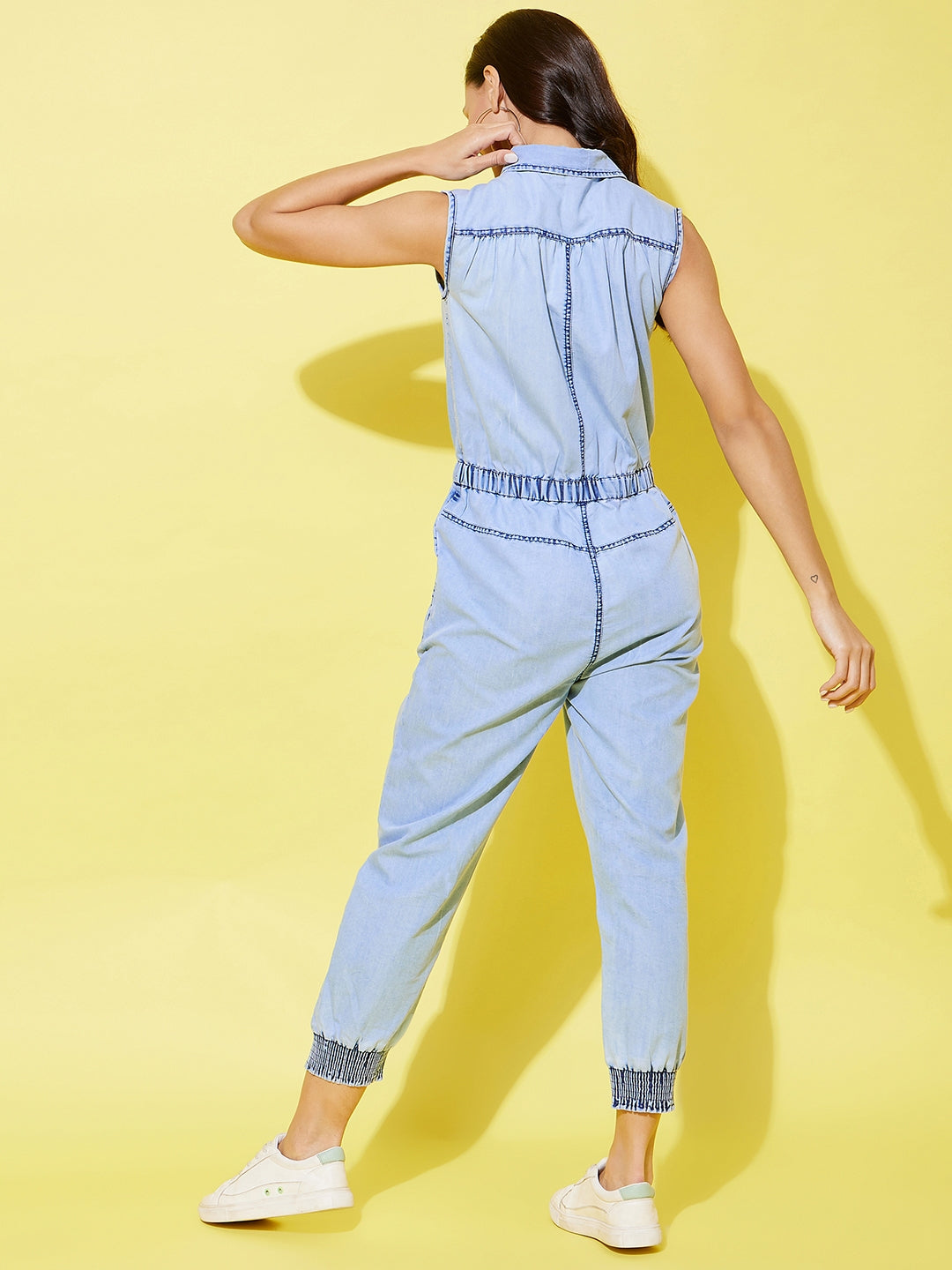 Women's Denim Jogger Style Jumpsuit