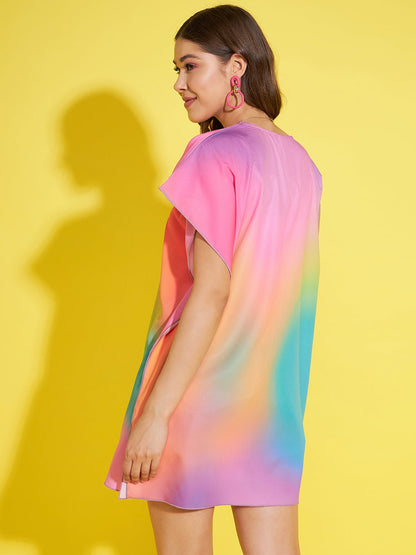 Women's Rainbow Printed Open Shrug