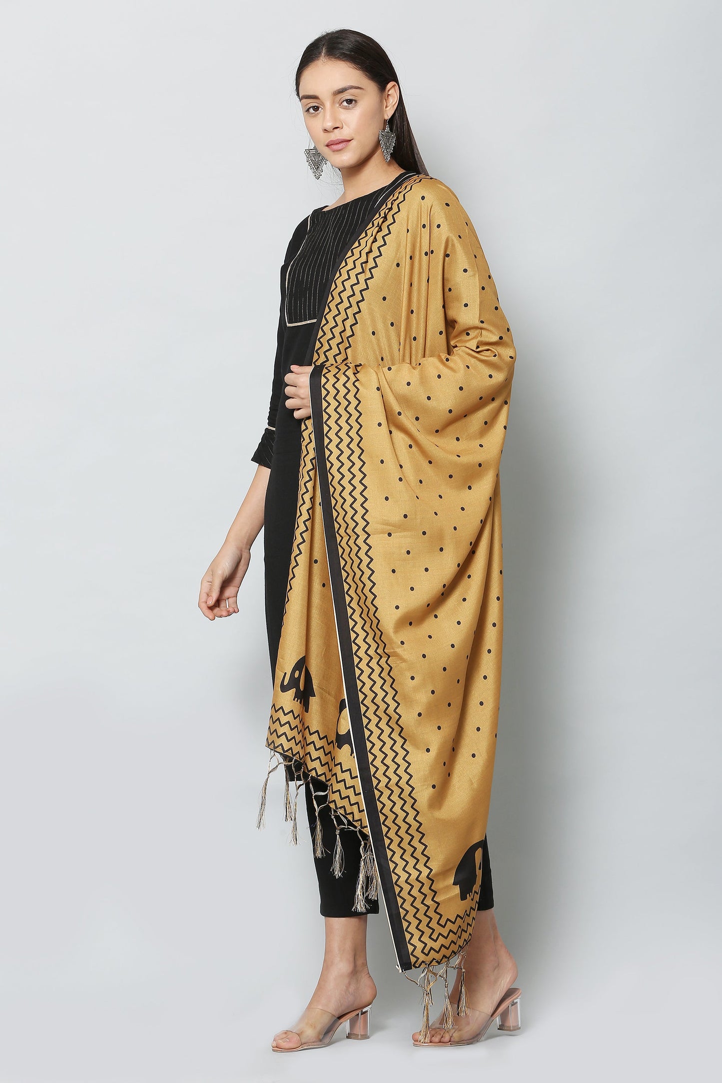 Women's Yellow Color Art Silk Digital Printed Dupatta