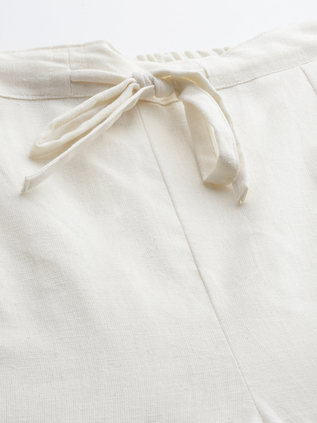 Women's White Cotton Slim Fit Trousers