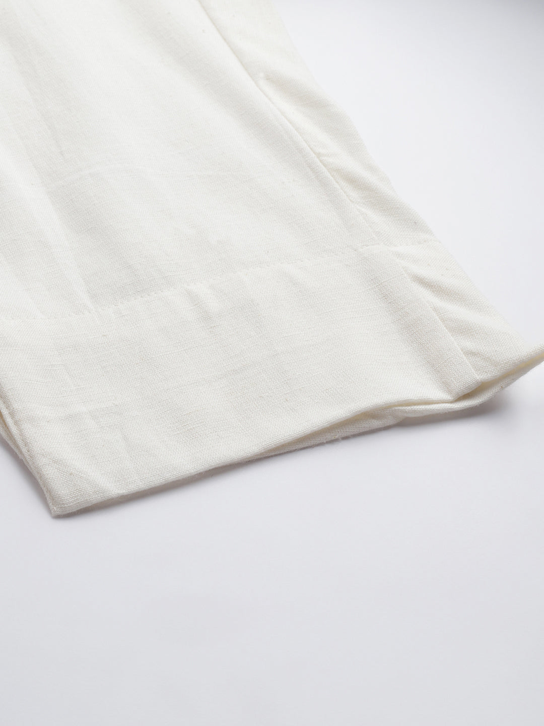 Women's White Cotton Slim Fit Trousers