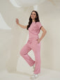 Women's Black Rayon Crepe Co-Ord Set With Printed Hemlines