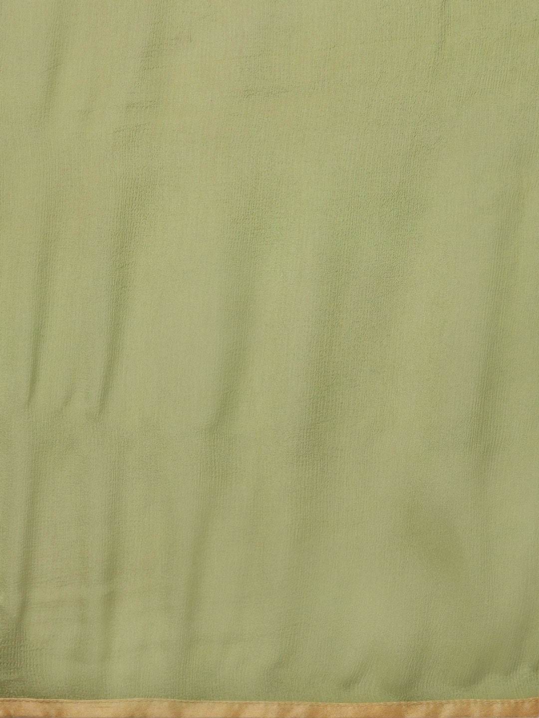 Women's  Olive Green Solid Kurta with Palazzos & Dupatta
