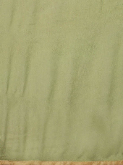 Women's  Olive Green Solid Kurta with Palazzos & Dupatta