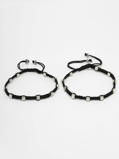 Women's Evil Eye Adjustable Black Anklets
