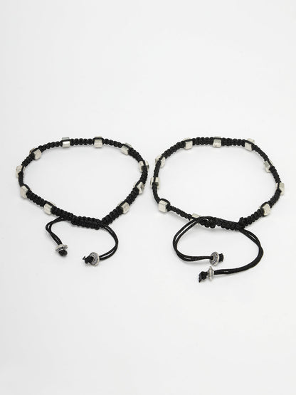 Women's Evil Eye Adjustable Black Anklets