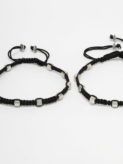 Women's Evil Eye Adjustable Black Anklets