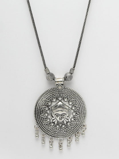 Women's Elegant Silver Oxidised Brass Necklace