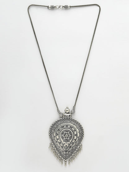 Women's Elegant Silver Oxidised Brass Necklace