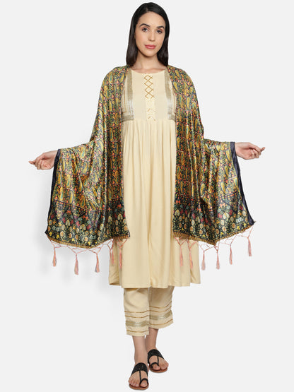 Women's Multicolored Polyster Velvet  Digital Printed Dupatta
