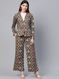 Women's Printed Coat with Trousers