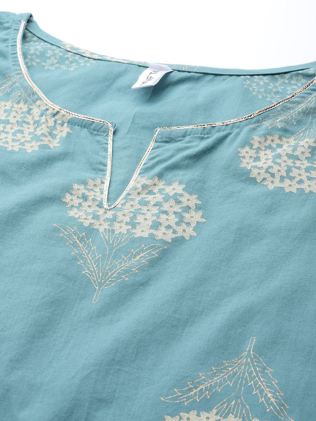 Women's Blue & Off-White Printed Kurta Set