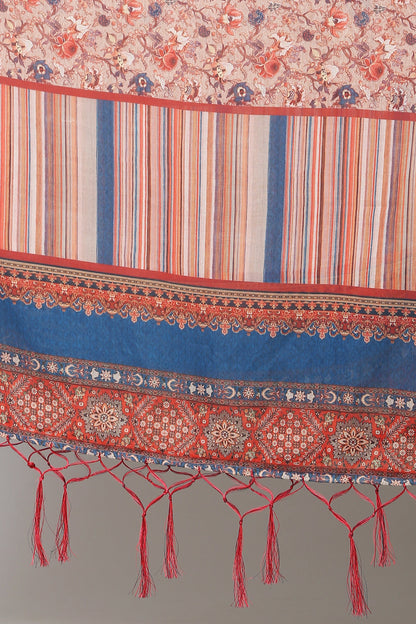 Women's Red Color Bandhani Digital Printed Dupatta