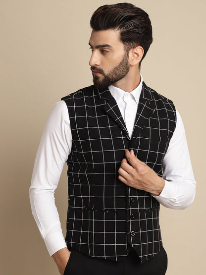 Men's Wool Waistcoat With Notched Lapel