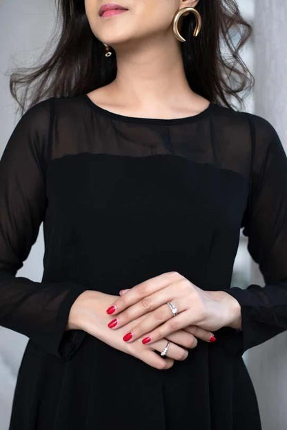 Women's Black Georgette Dress