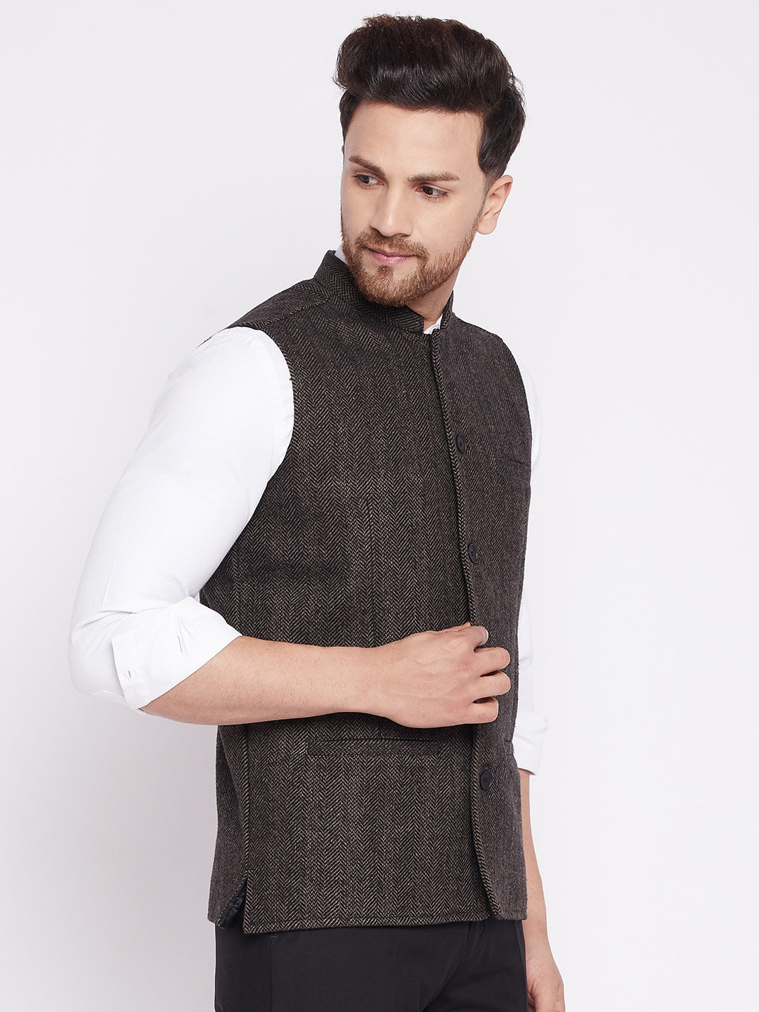 Men's Nehru Jacket With Welt Pocket