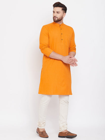 Men's Cotton Kurta With Band Collar
