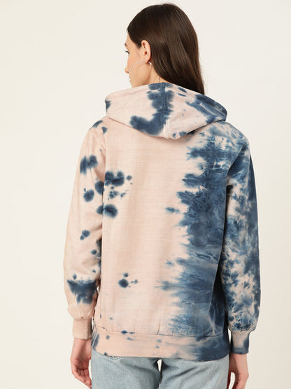 Women's Blue and beige Tie dye Hoddie