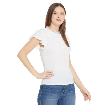 Women's Embellished Self Design Round Neck