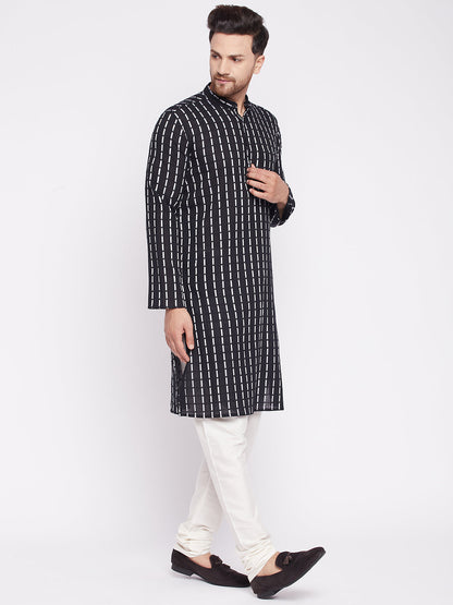 Men's Long Kurta with Band Colla