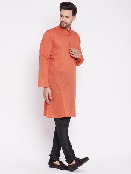 Men's Long Kurta with Band Colla