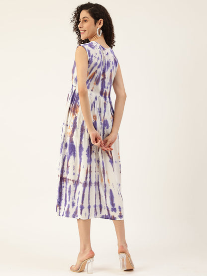 Women's Cowl Belt Gathered Dress