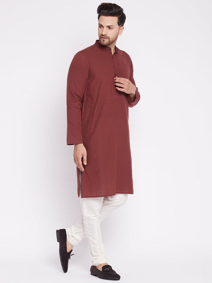 Men's Long Kurta with Band Colla