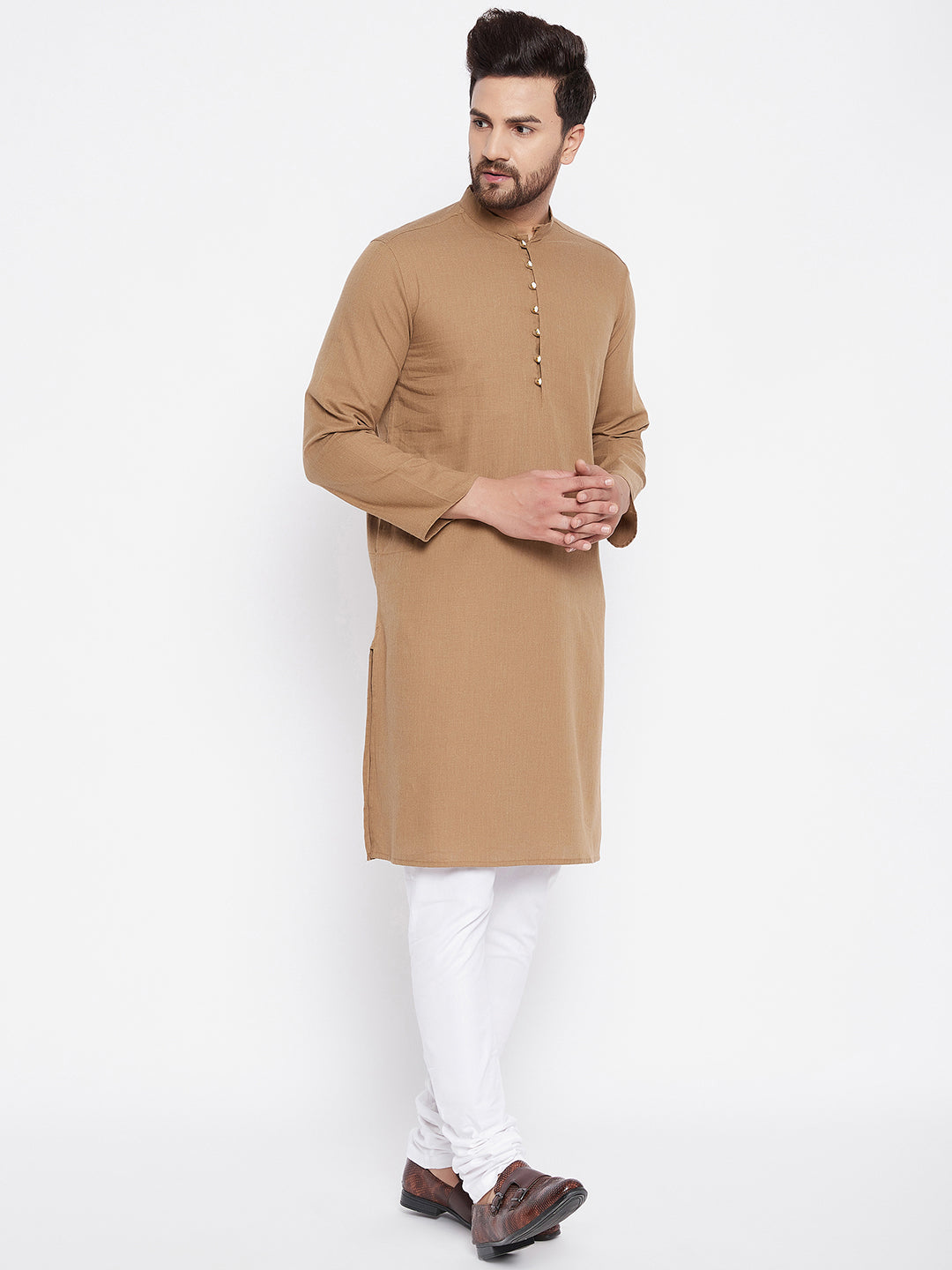 Men's Cotton Beige Kurta