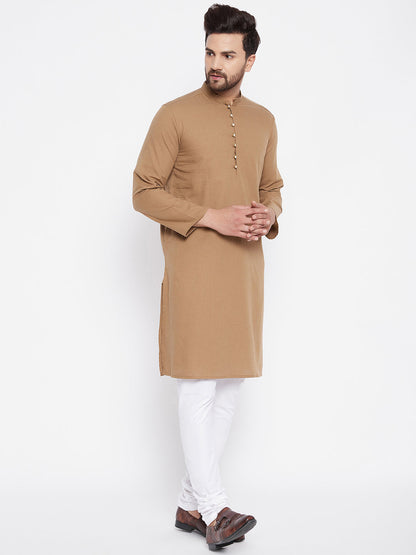 Men's Cotton Beige Kurta