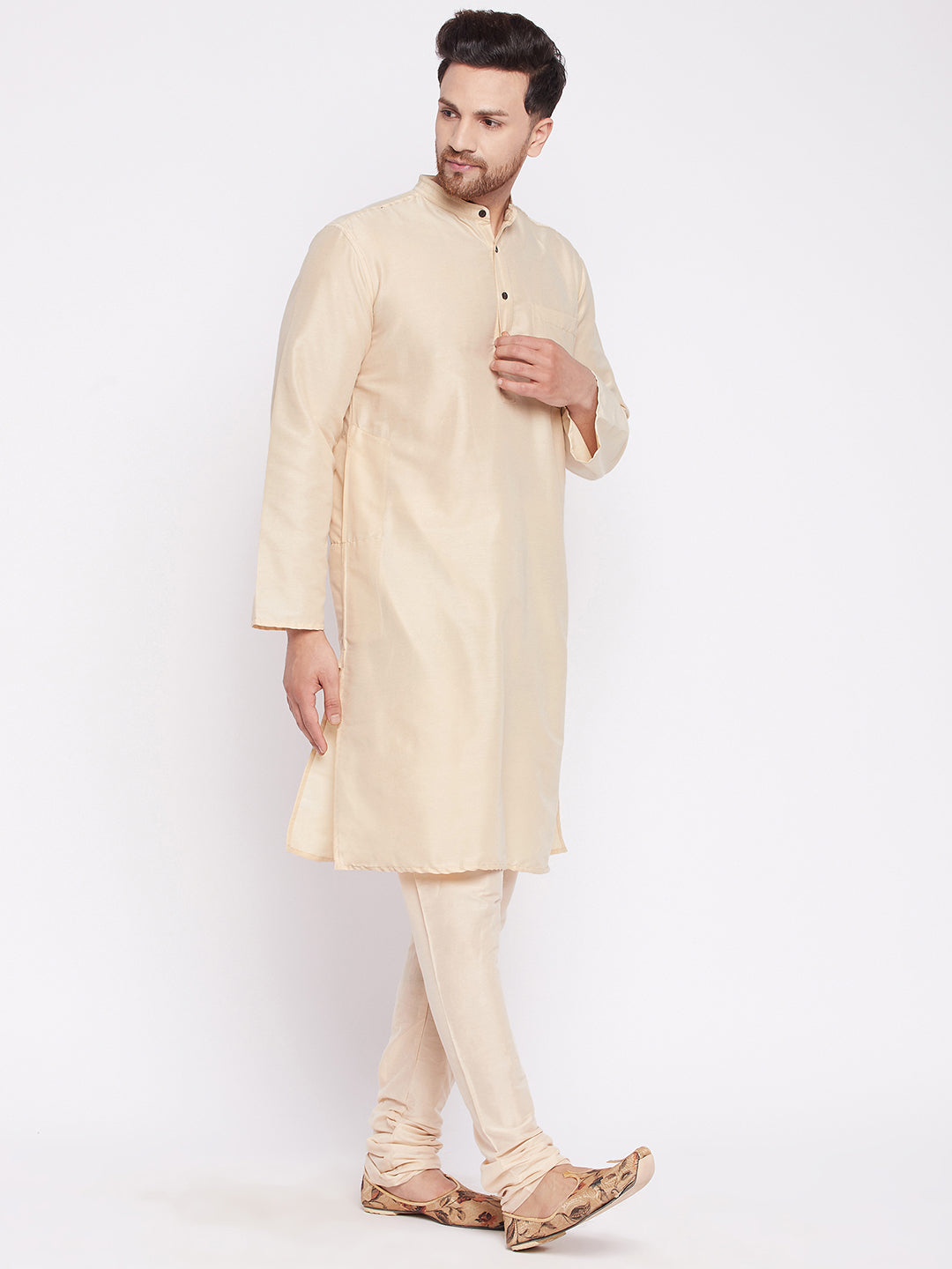 Men's Long Kurta with Band Colla