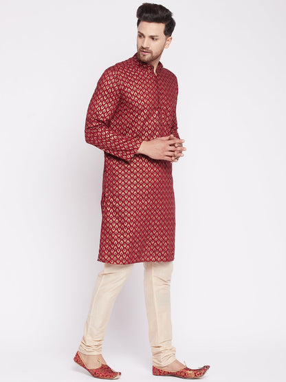 Men's Long Kurta with Band Colla