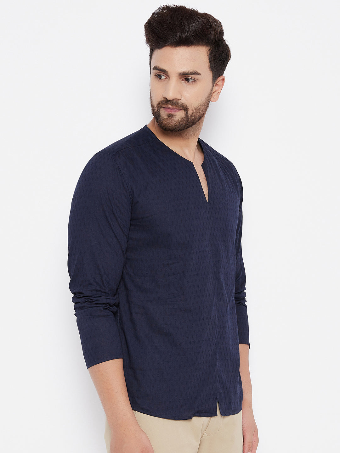 Men's Solid Cotton Short Kurta