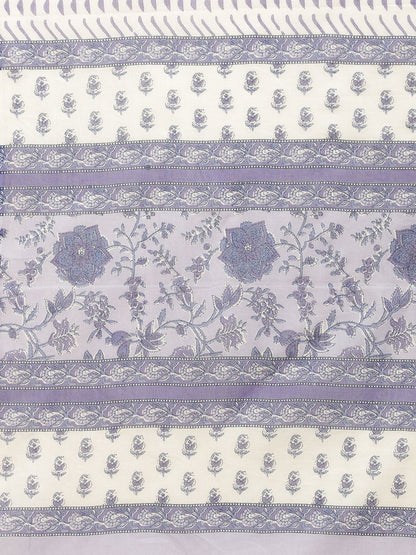 Women's Purple Printed & Embroided Kurta with Trousers & Dupatta (3pc)