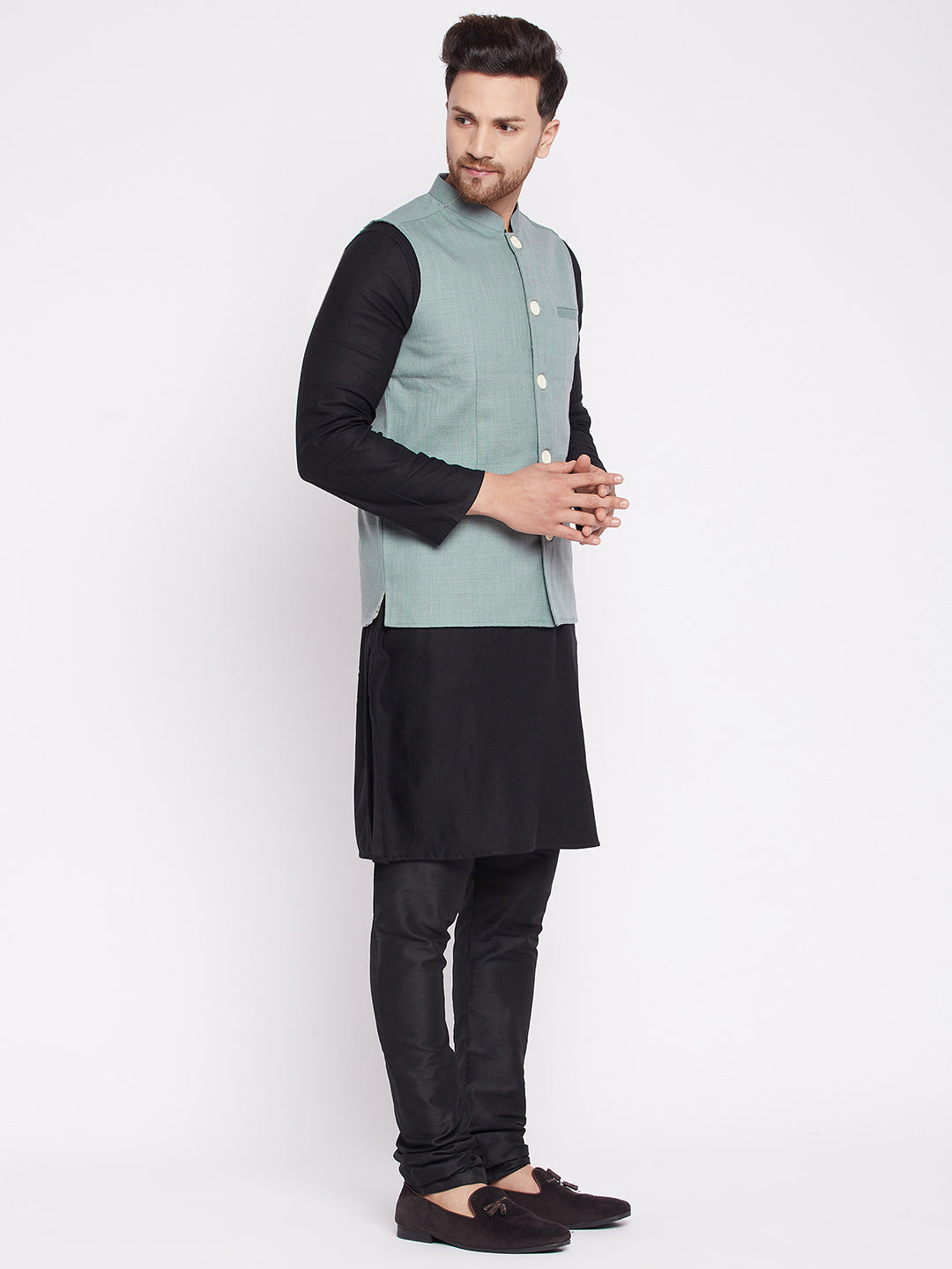 Men's Nehru Jacket with welt pocket