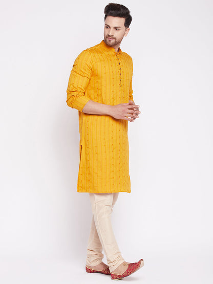 Men's Long Kurta with Band Colla