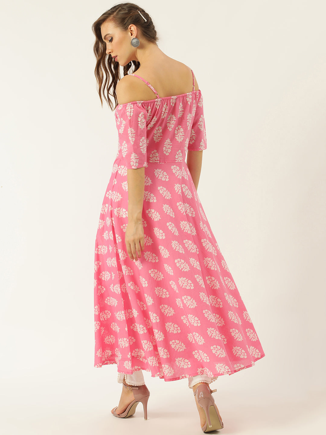 Women's Pink Printed Kurta