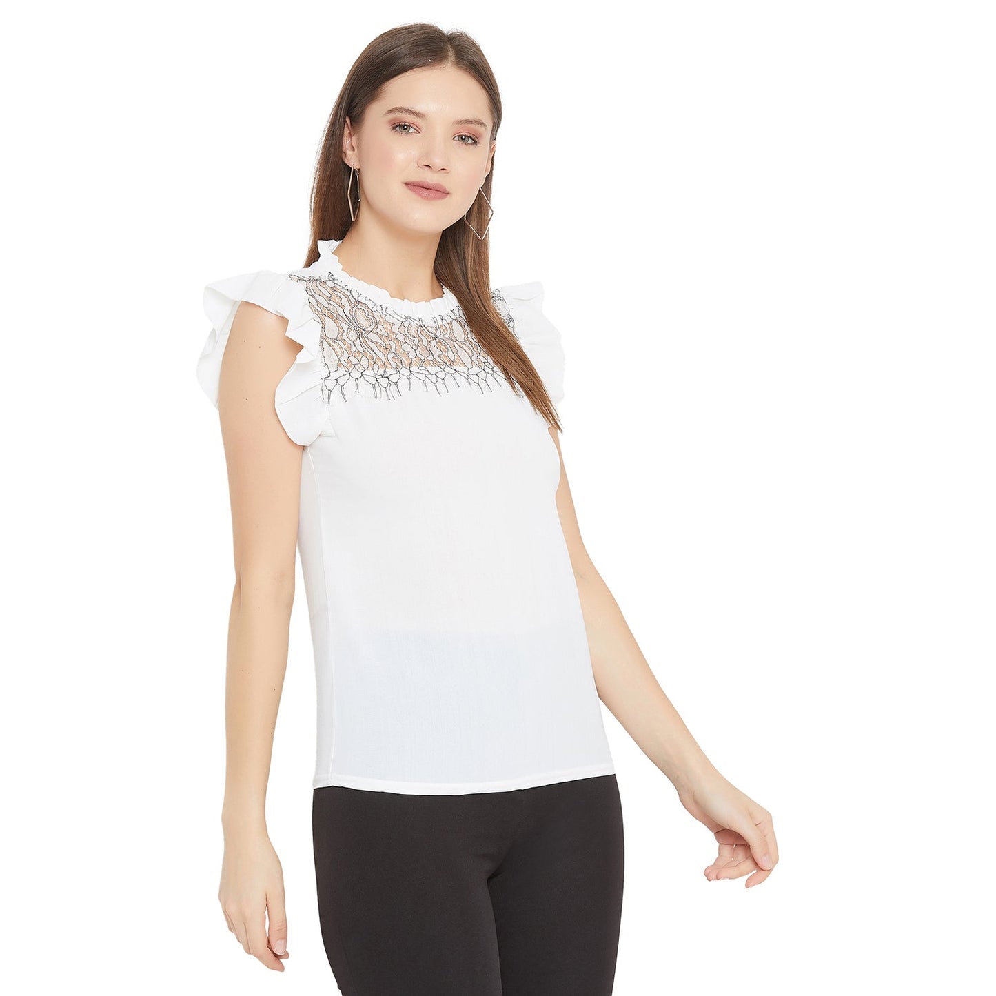 Women's Embellished Self Design Round Neck