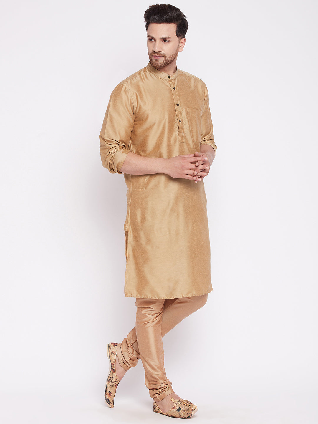 Men's Long Kurta with Band Colla