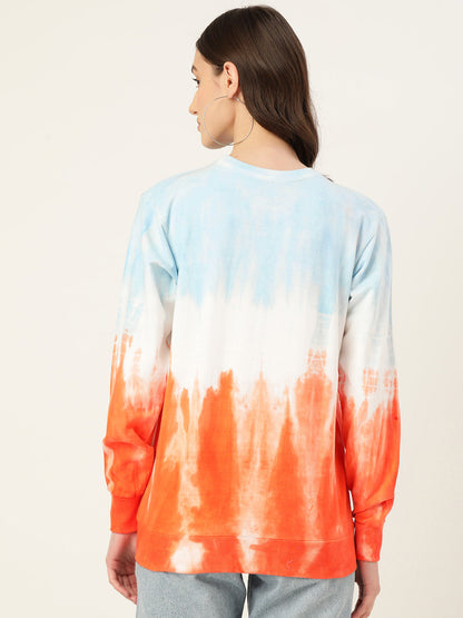 Women's Blue And Orange Tie and Dye SweatShirt