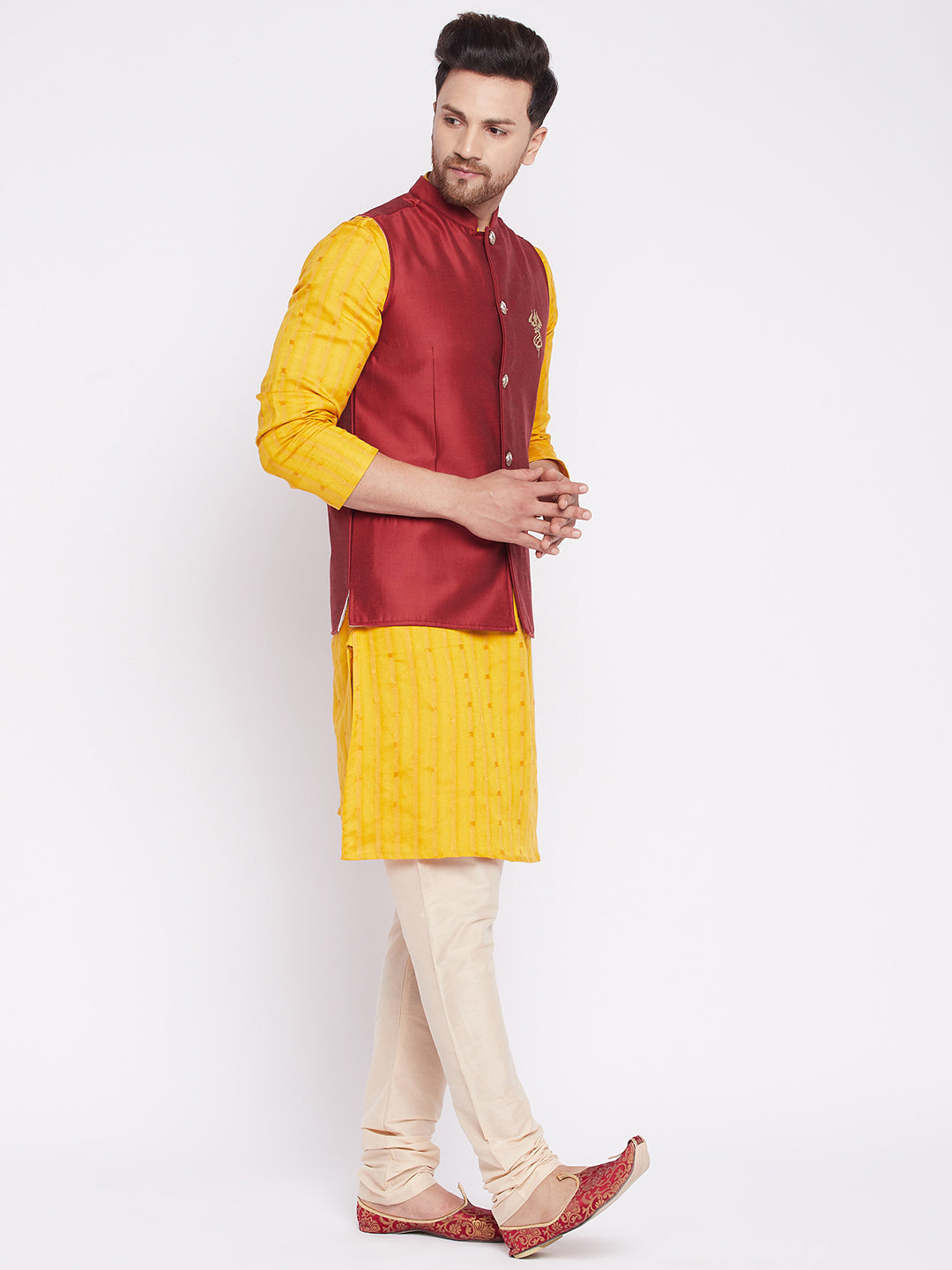 Men's Nehru Jacket With Embroided Insignia Of Lord Shi