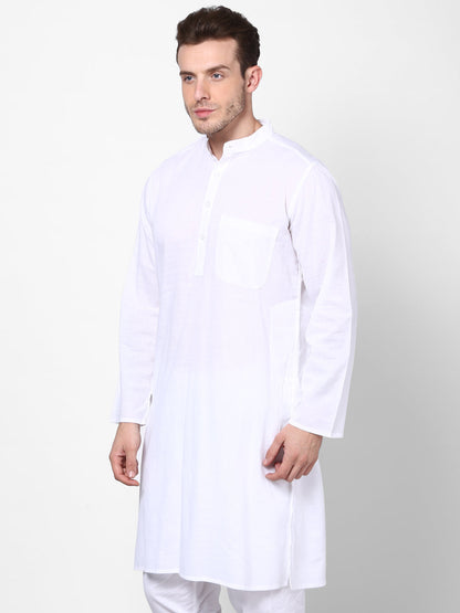 Men's White Cotton Kurta