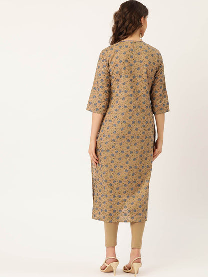 Women's Brown Color Rayon Striaght Kurta