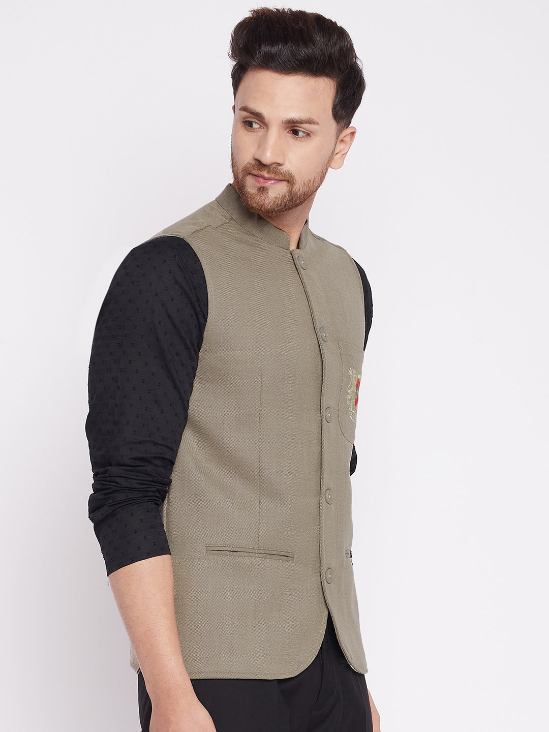 Men's Nehru Jacket With Welt Pocket