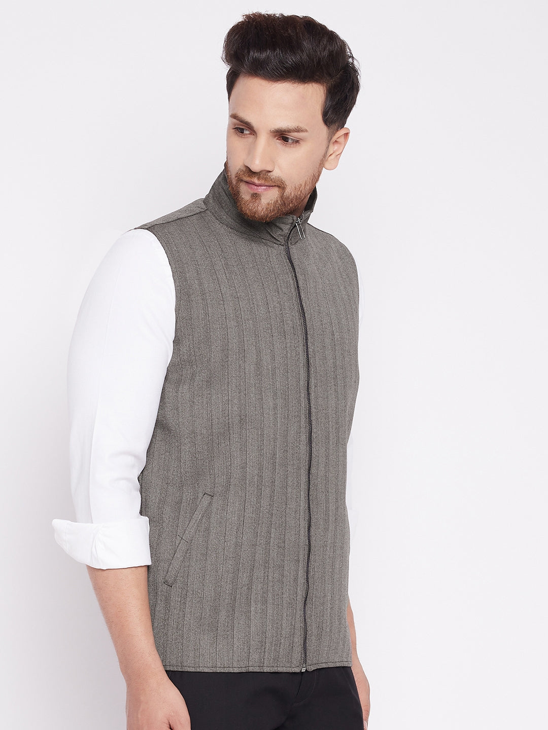 Men's Nehru Jacket With Welt Pocket