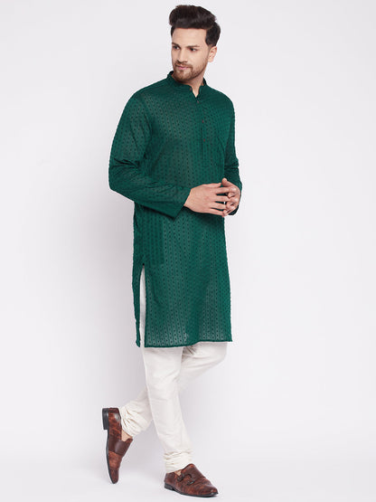 Men's Long Kurta with Band Colla