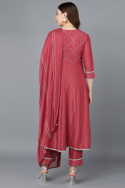 Women's Poly Silk Embroidered Kurta Pants With With Dupatta