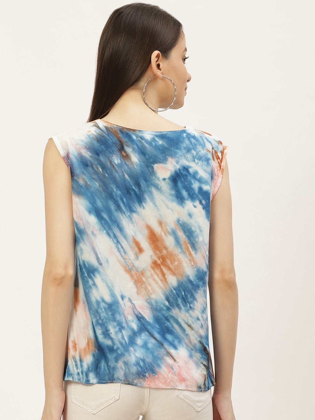 Women's Mutlicolor  Rayon Tie-Dye Top (1pc)