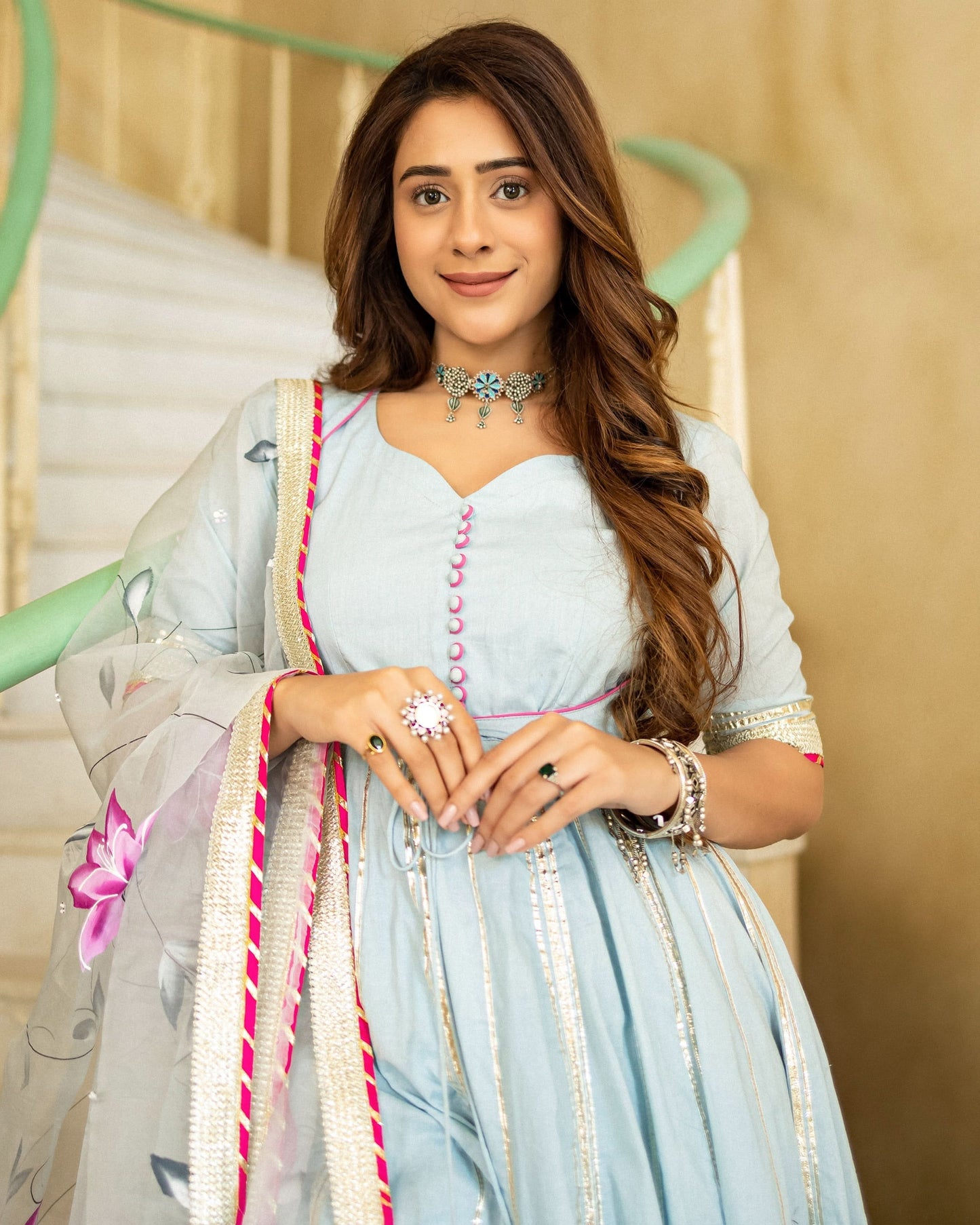 Women's Ragini Handpainted Suit Set
