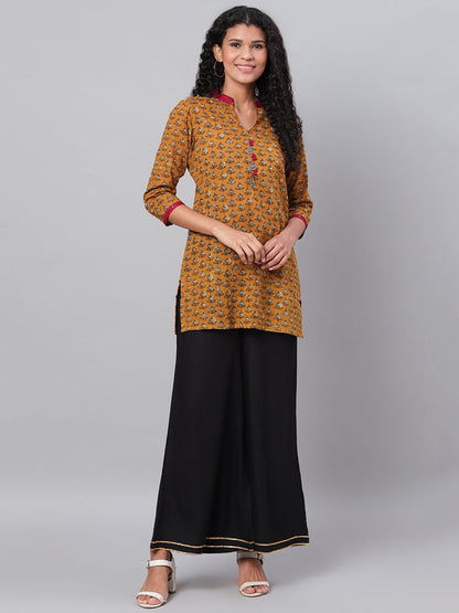 Women Black Solid Palazzo by Myshka (