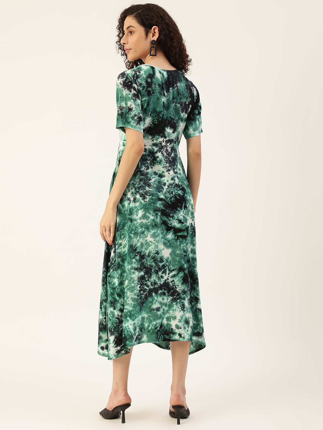 Women's Ocean Green Side Slit Dress